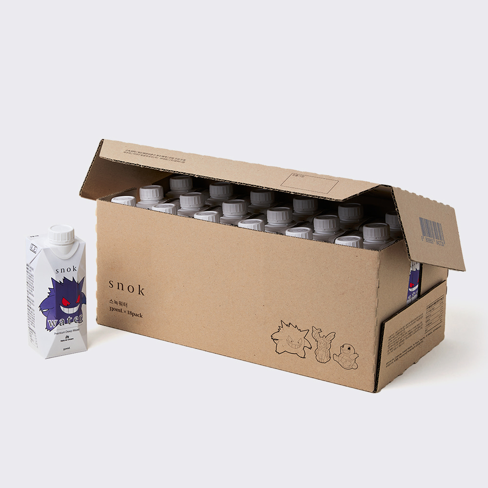 [1+1] 포켓몬 스녹워터 시리즈 1C 종이팩 해양심층수 330ml x 18개 | 데얼스 아웃도어 전문 플랫폼