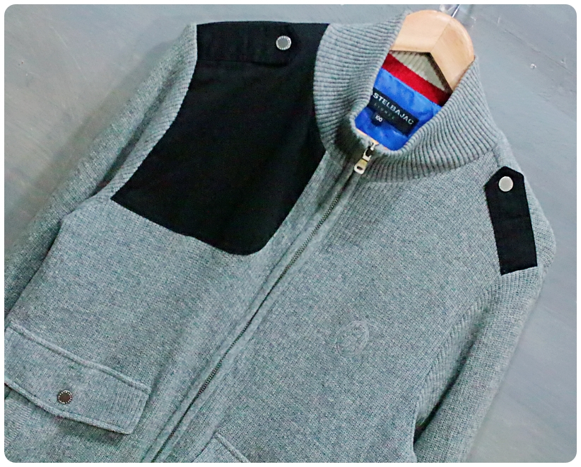 [100] 까스텔바작 골프 견장 방풍 울 니트 집업 가디건 | 데얼스 아웃도어 전문 플랫폼