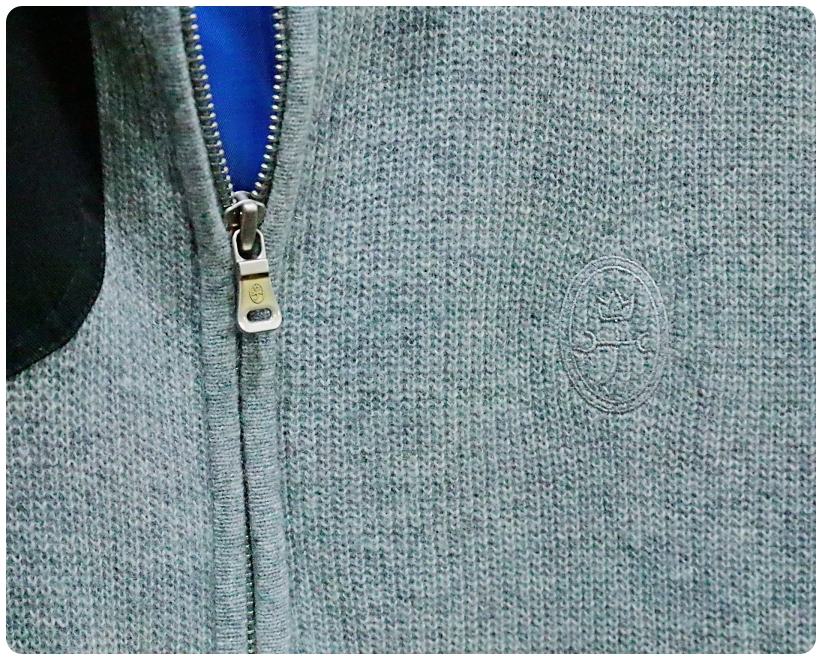 [100] 까스텔바작 골프 견장 방풍 울 니트 집업 가디건 | 데얼스 아웃도어 전문 플랫폼