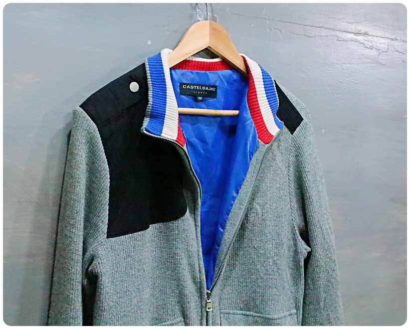 [100] 까스텔바작 골프 견장 방풍 울 니트 집업 가디건 | 데얼스 아웃도어 전문 플랫폼