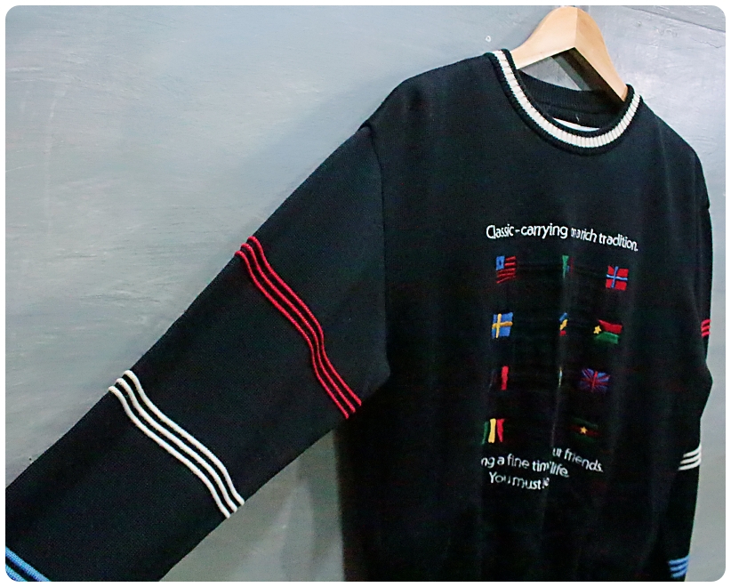 [90] 아다바트 골프 만국기 자수 로고 방풍 울 니트 | 데얼스 아웃도어 전문 플랫폼