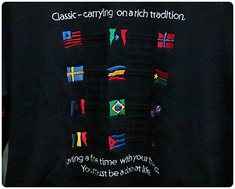 [90] 아다바트 골프 만국기 자수 로고 방풍 울 니트 | 데얼스 아웃도어 전문 플랫폼