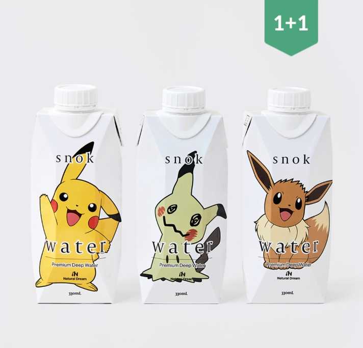 [1+1] 포켓몬 스녹워터 시리즈 1A 종이팩 해양심층수 330ml x 18개 | 데얼스 아웃도어 전문 플랫폼