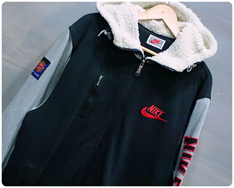 [105] 90s 나이키 에어 올드스쿨 양털 롱 후드집업 점퍼 | 데얼스 아웃도어 전문 플랫폼