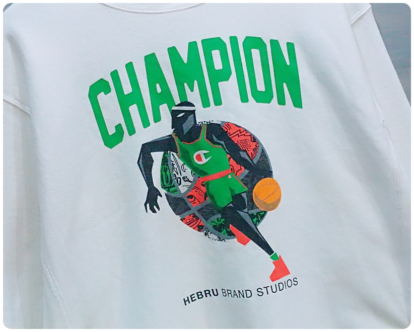 [2XL] 챔피온 x 히브루 브랜틀리 리버스위브 블루텍 기모 맨투맨 | 데얼스 아웃도어 전문 플랫폼