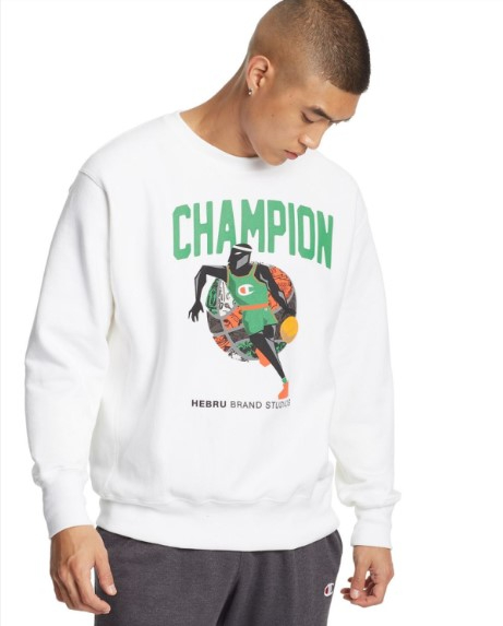 [2XL] 챔피온 x 히브루 브랜틀리 리버스위브 블루텍 기모 맨투맨 | 데얼스 아웃도어 전문 플랫폼