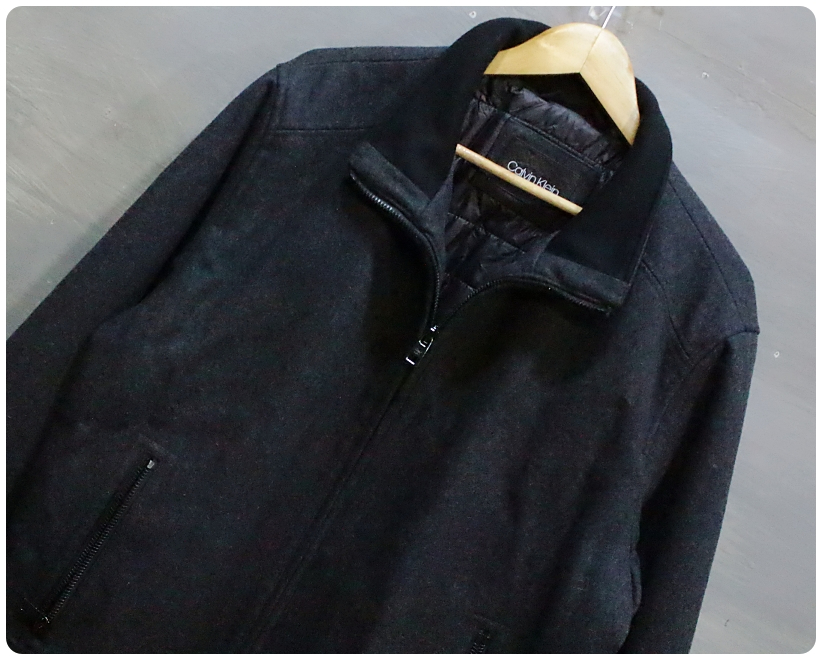 [L] 캘빈클라인 안감누빔 울 봄버 자켓 | 데얼스 아웃도어 전문 플랫폼