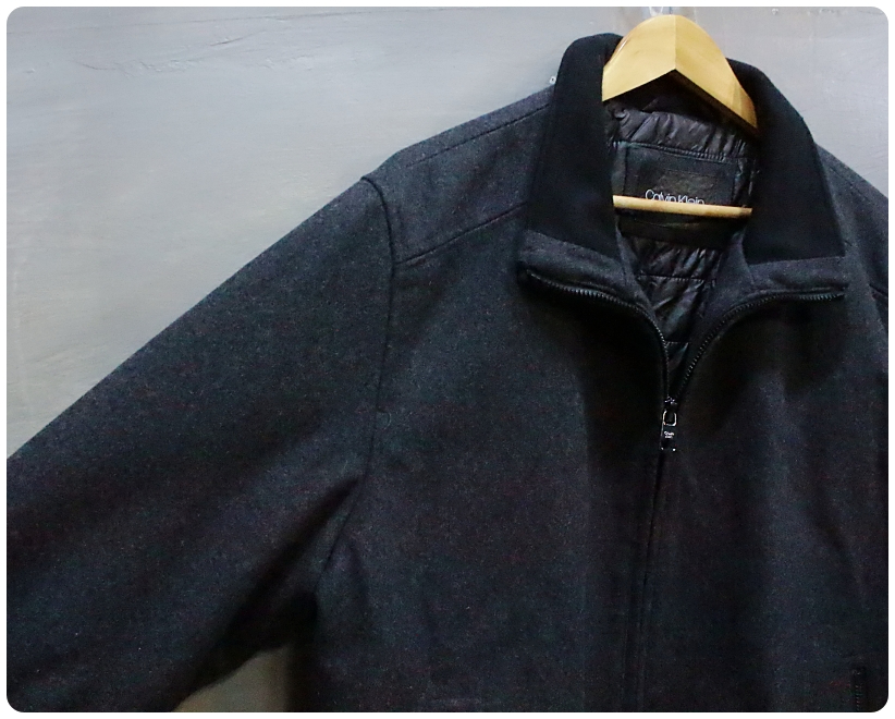 [L] 캘빈클라인 안감누빔 울 봄버 자켓 | 데얼스 아웃도어 전문 플랫폼