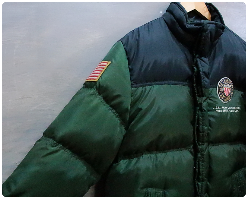 [L] 90s 폴로진스 랄프로렌 성조기 덕다운 패딩 점퍼 | 데얼스 아웃도어 전문 플랫폼