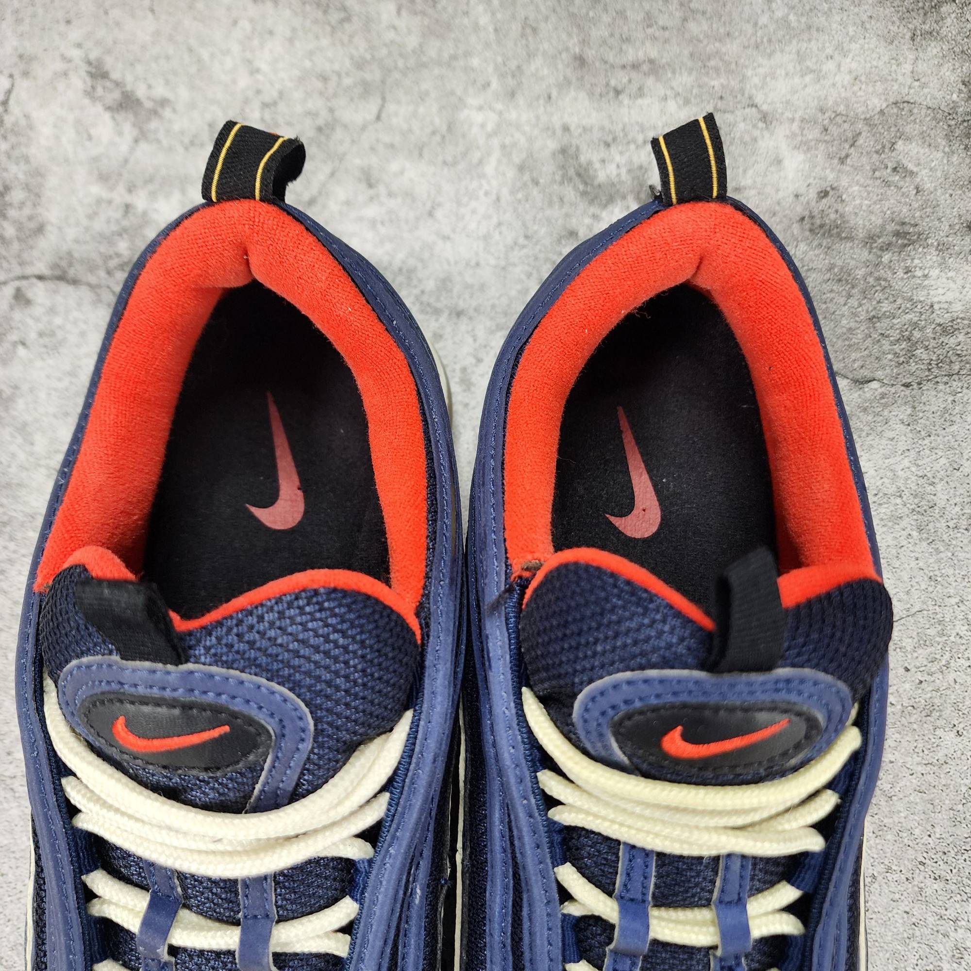 더블식스(정품)나이키 에어맥스97 미드나잇네이비 하바네로 레드 280 | 데얼스 아웃도어 전문 플랫폼