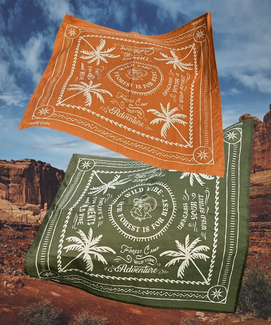 와일드바이브 반다나_Bandana (Khaki l Orange) | 데얼스 아웃도어 전문 플랫폼