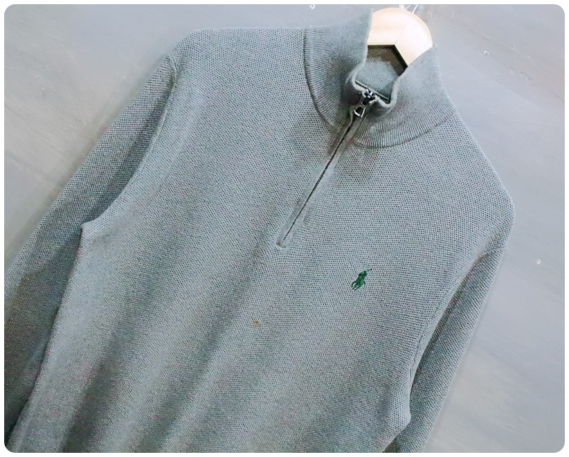 [M] 폴로 랄프로렌 피마코튼 반집업 니트 | 데얼스 아웃도어 전문 플랫폼