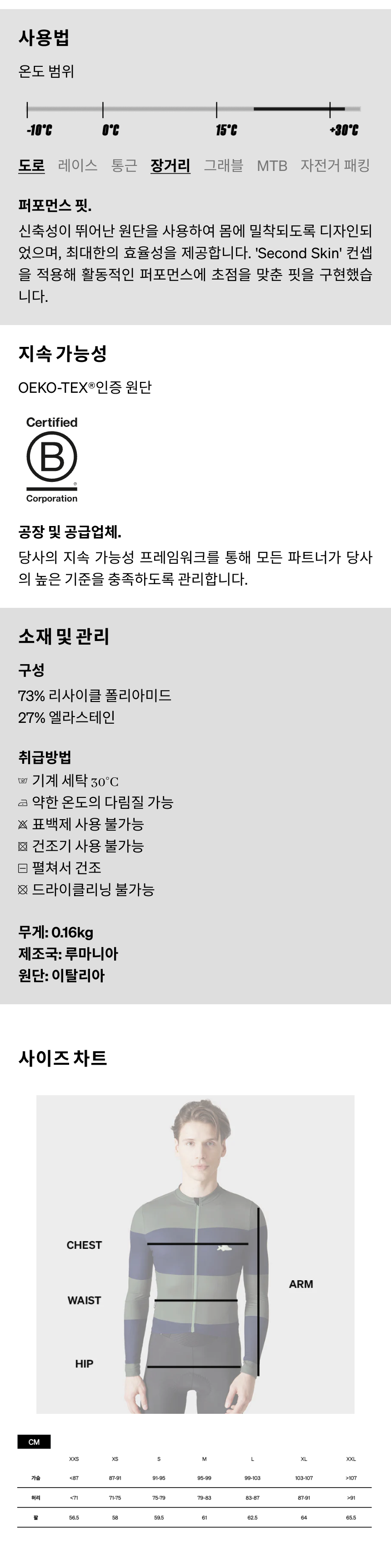 카페 드 사이클리스트 마그다 아닥스 반팔 져지 쵸크 남성