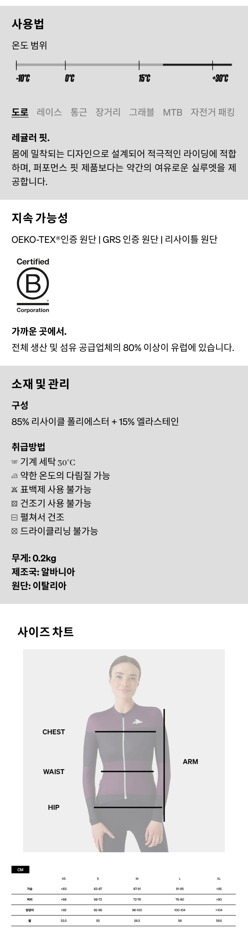 카페 드 사이클리스트 플로레뜨 클래식 반팔 져지 닷 앤트러사이트 여성