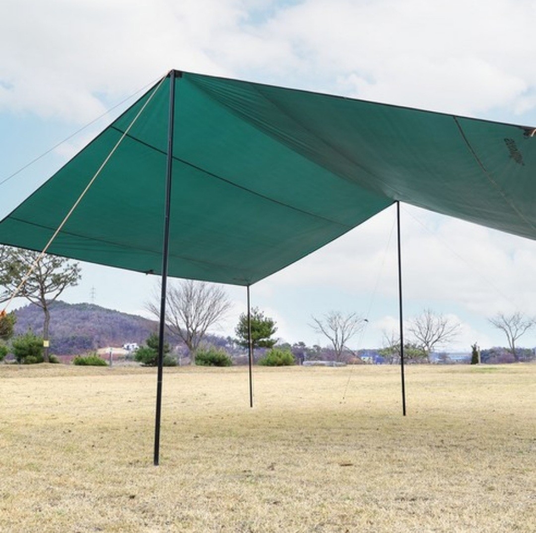 스노우라인 대형 필드 렉타 타프 세트 다크그린   구성품 폴대 전부 포함 새제품 Field Recta Tarp Set  | 데얼스 아웃도어 전문 플랫폼