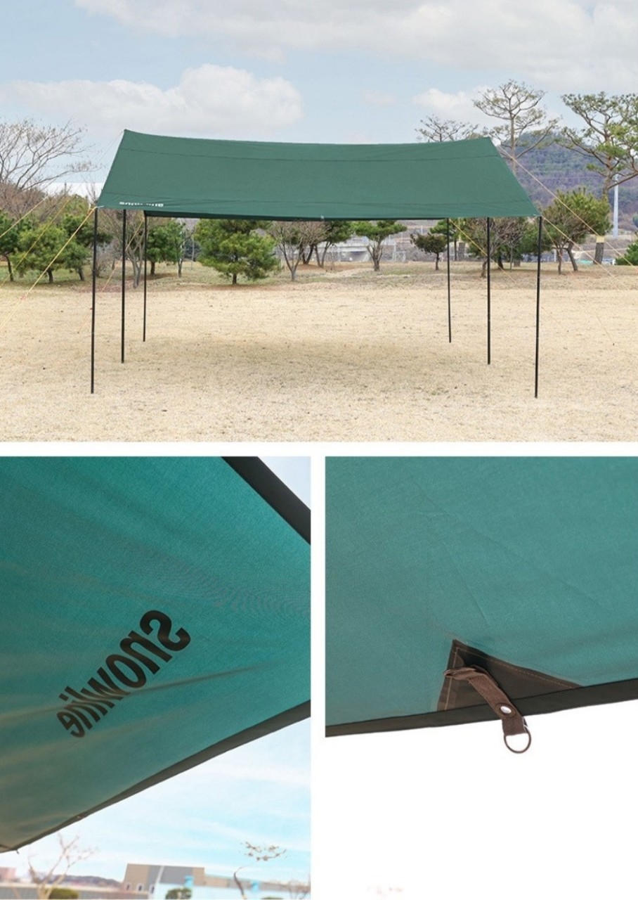 스노우라인 대형 필드 렉타 타프 세트 다크그린   구성품 폴대 전부 포함 새제품 Field Recta Tarp Set  | 데얼스 아웃도어 전문 플랫폼