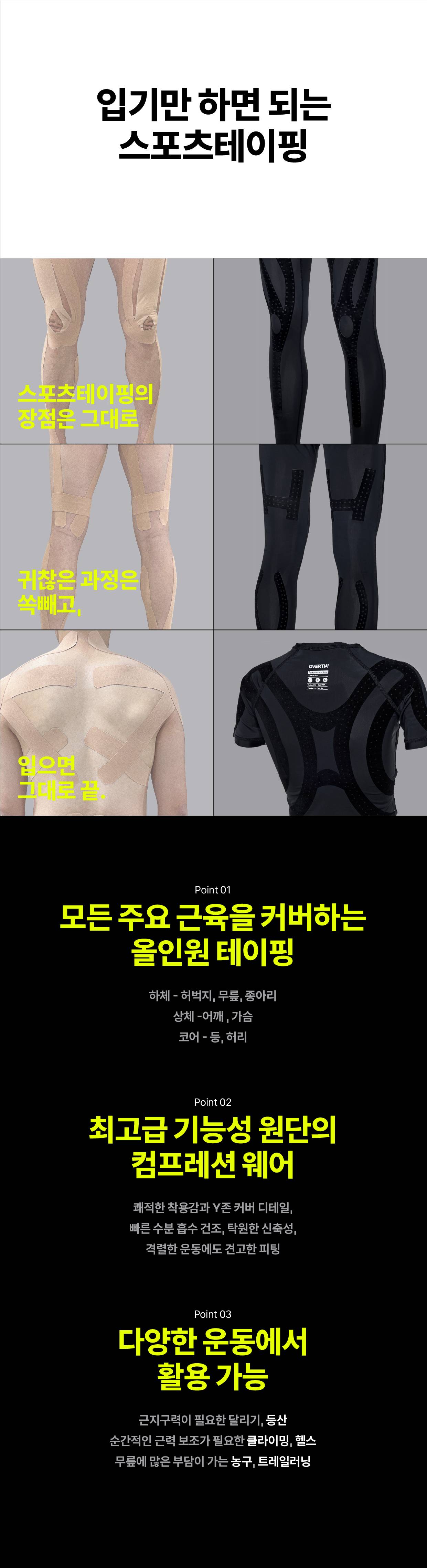 오버셔 여성 하이라이즈 레깅스 PRO [테이핑 컴프레션웨어]