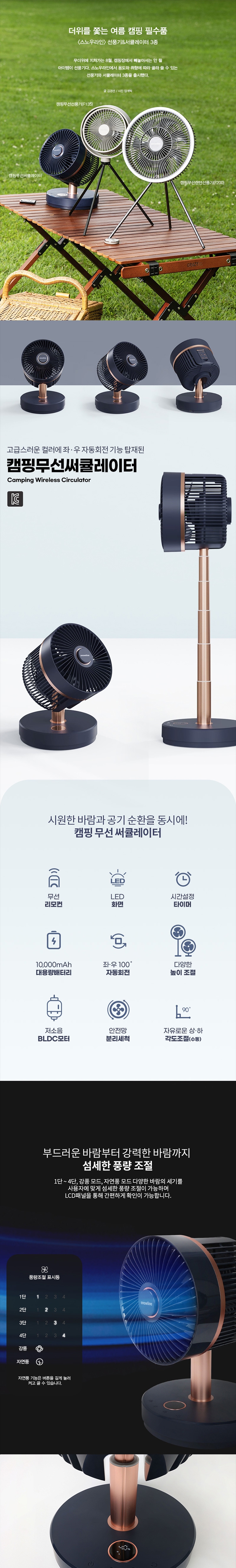 [스노우라인] 캠핑 무선 써큘레이터