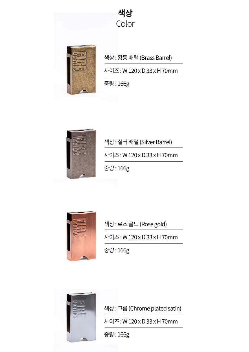 파이어라이터스 캠핑 착화제 성냥 불쏘시개 슬리브커터케이스 실버 배럴