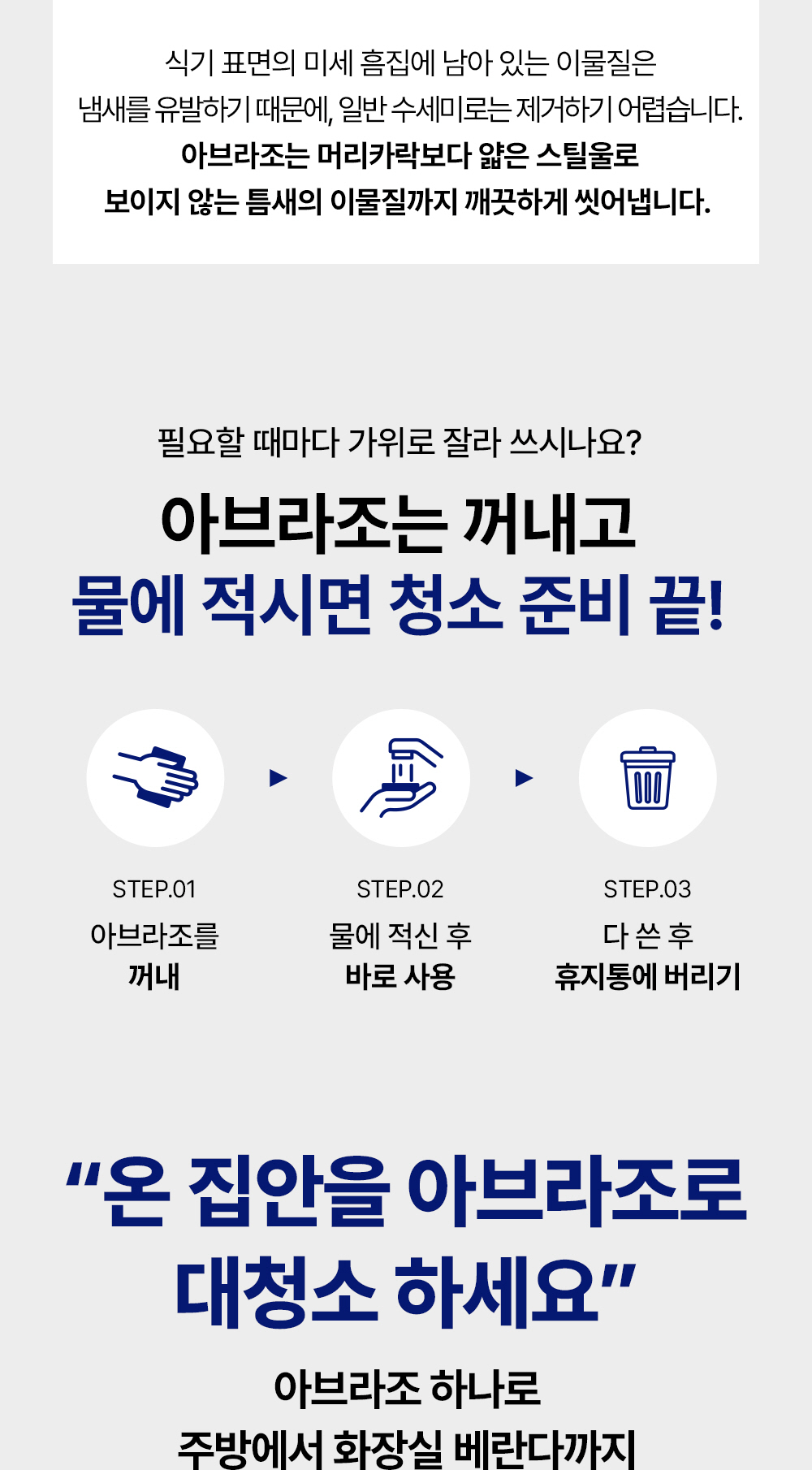 아브라조 독일 넘버1 스틸울 수세미 멀티클린징패드