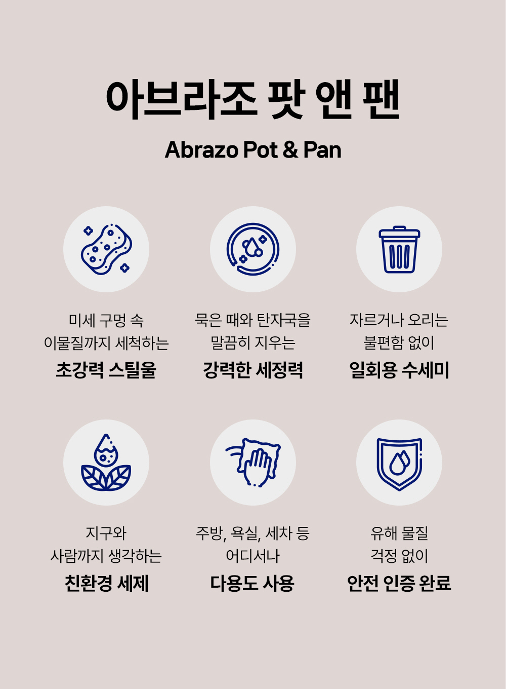 아브라조 독일 넘버1 스틸울 수세미 멀티클린징패드