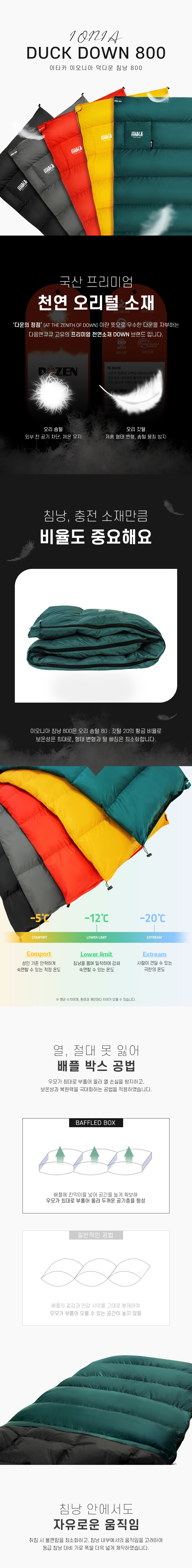 [리퍼] [이타카] 이오니아 덕다운 침낭 600 - 동계/사각침낭_A등급★★★★★