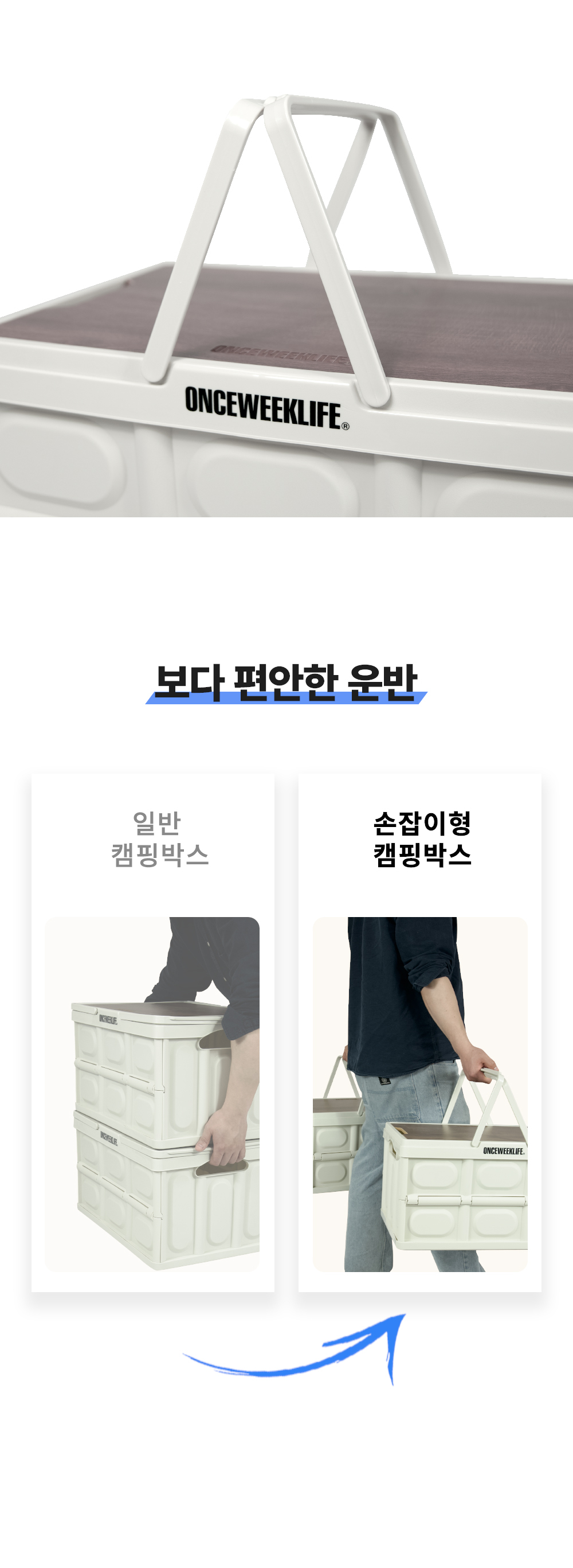 원스위크라이프 손잡이형 캠핑 폴딩 박스 OBX0270 - 중형