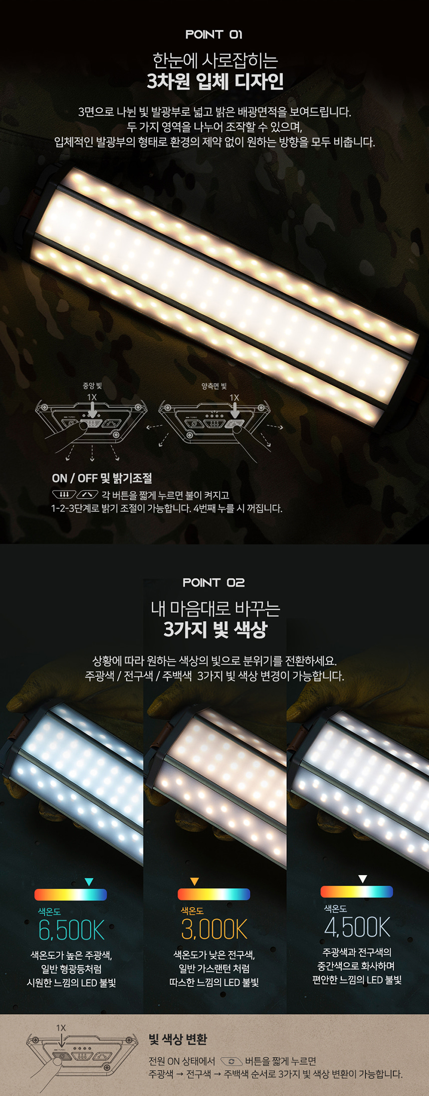 크레모아 3페이스 네오 LED 캠핑랜턴 조명