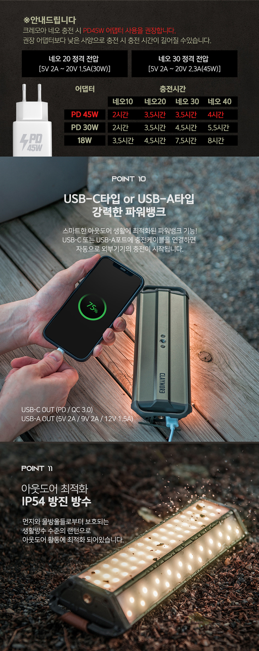 크레모아 3페이스 네오 LED 캠핑랜턴 조명