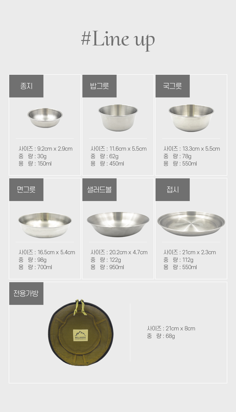 벨락 올뉴 캠핑 접시 세트(18pcs) 4인용 야외용