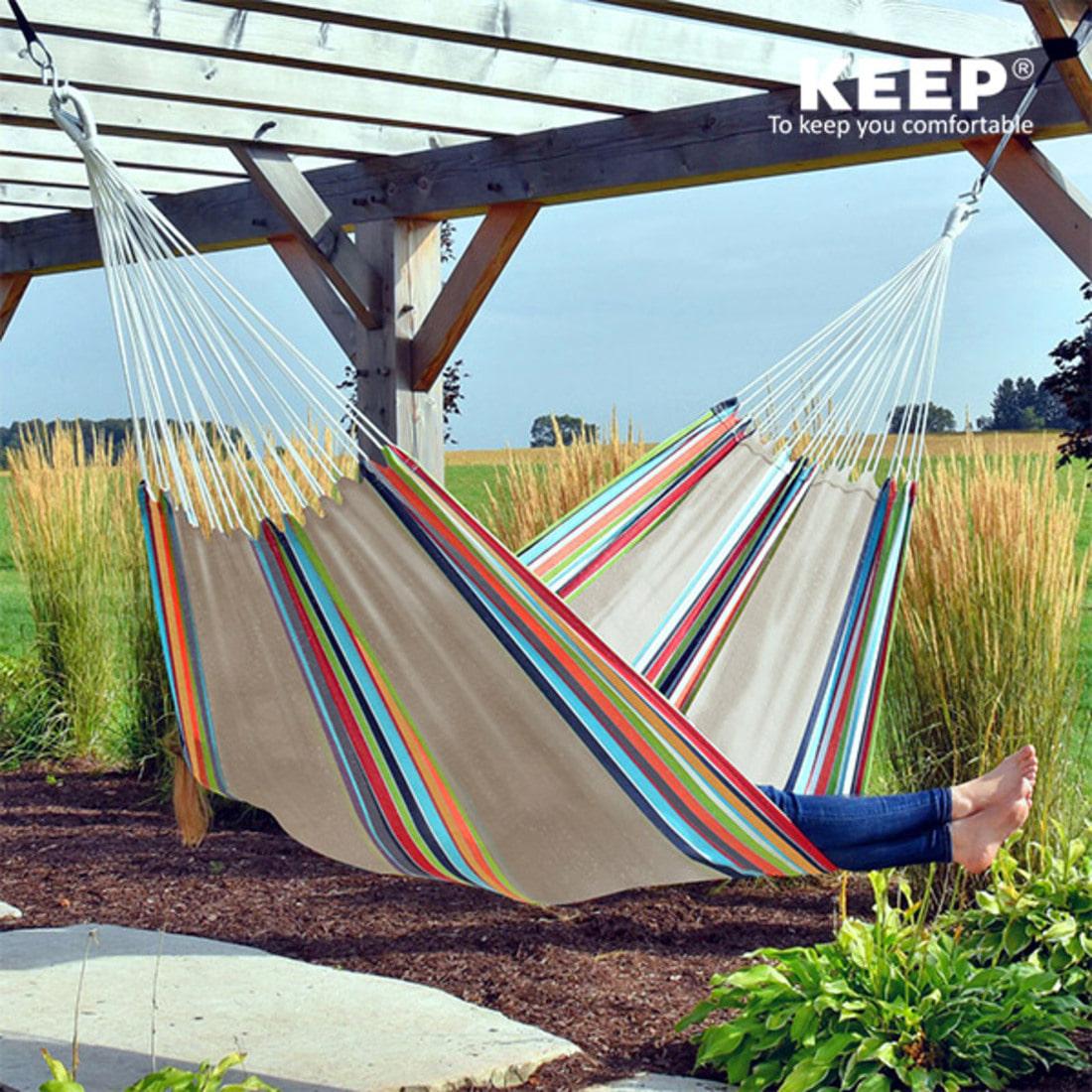 KEEP 대형 캔버스 해먹 접이식 캠핑 야외 감성 차박침대 스킨 대형 | 데얼스 아웃도어 전문 플랫폼