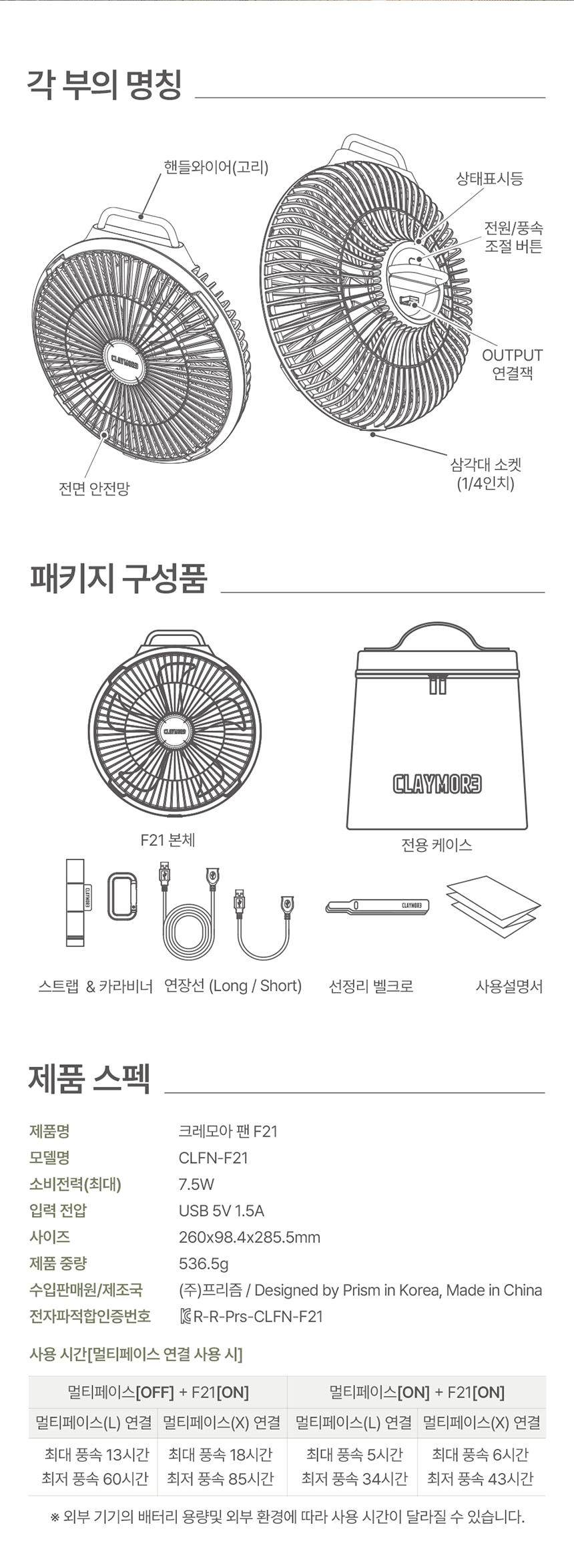 크레모아 팬 F21 캠핑 타프팬 서큘레이터 선풍기 (멀티페이스 연동)