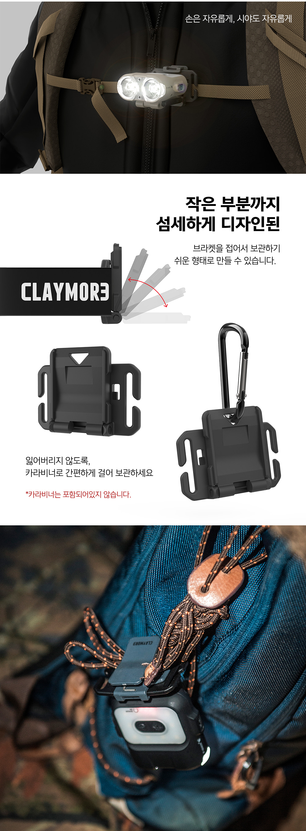 크레모아 캡온 웨어러블키트 캡라이트 충전식 LED 등산 백패킹 낚시 작업등 액세서리