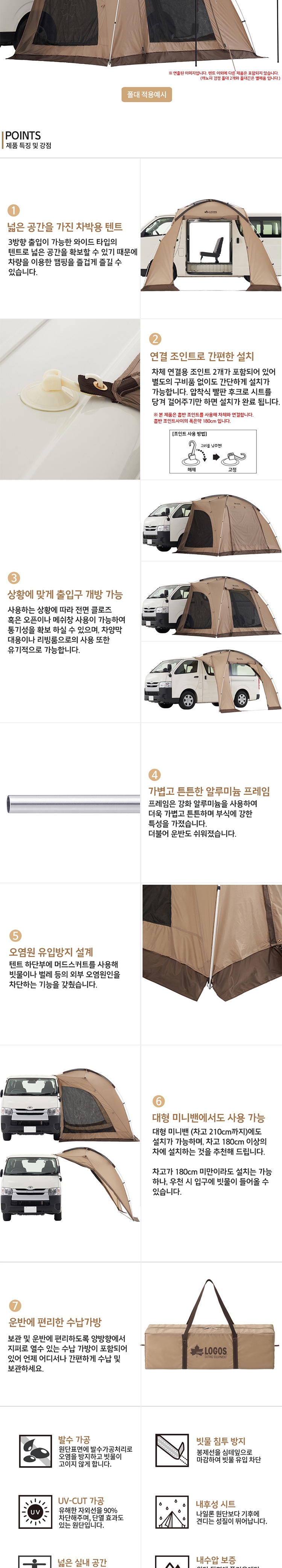 [로고스] Tradcanvas 사이드 어닝 차박 텐트