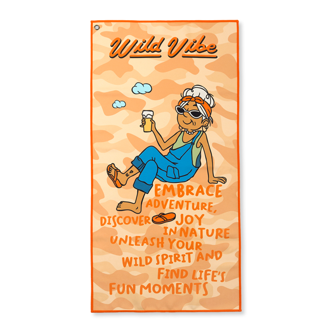 와일드바이브 캠핑샤워타올(단품)_Camping Shower Towel (Khaki l Orange) | 데얼스 아웃도어 전문 플랫폼