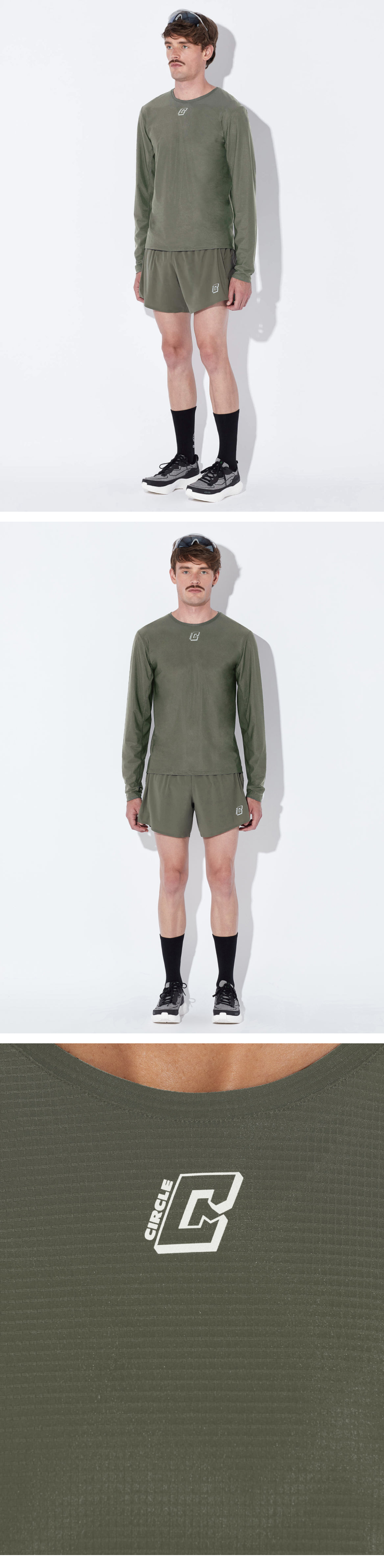 써클 레전드 긴팔 티셔츠 모스 그린 남성