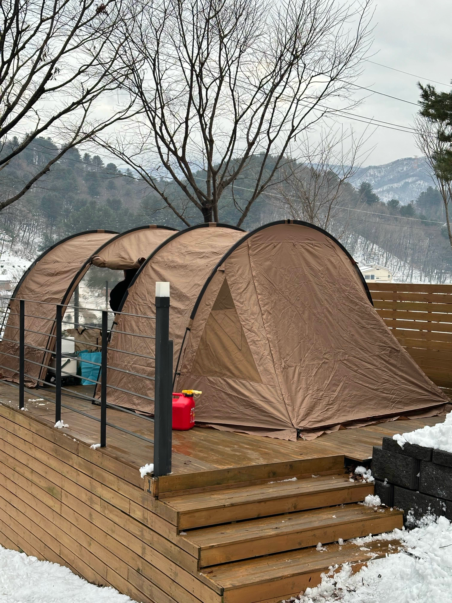 스노우라인 새턴 2룸 DX 텐트 탄 + 우레탄창(TPU) + 그라운드시트 + 우드선반 판매 | 데얼스 아웃도어 전문 플랫폼