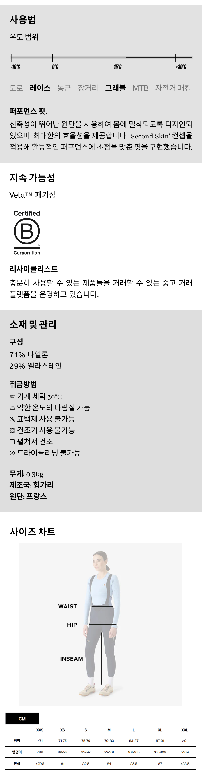 여성용 사이클링 빕 쇼츠 - 빅투아르 - 상세정보.png