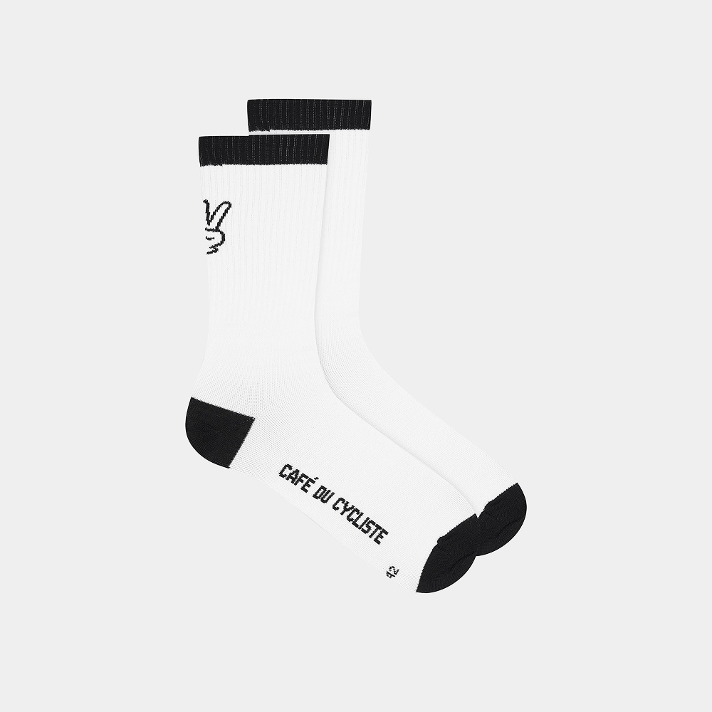 카페 드 사이클리스트 모토 아웃랜드 삭스 양말 블랙 온 화이트 공용 | 데얼스 아웃도어 전문 플랫폼