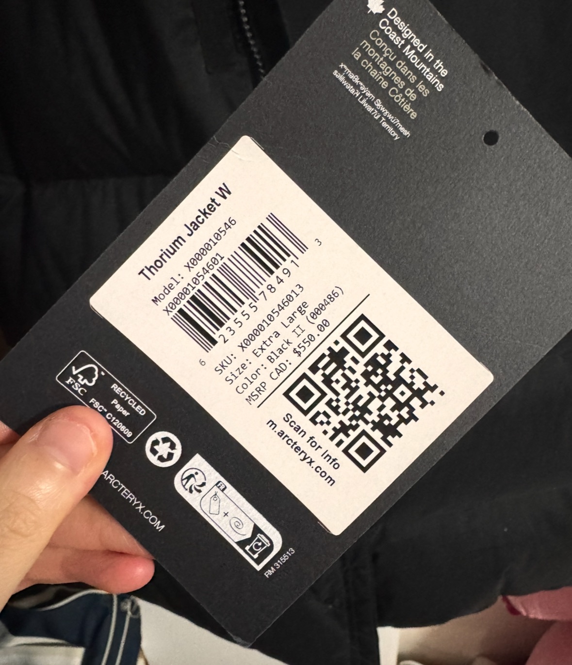 아크테릭스 25FW 토륨 재킷 우먼 블랙 XL 세륨 | 데얼스 아웃도어 전문 플랫폼