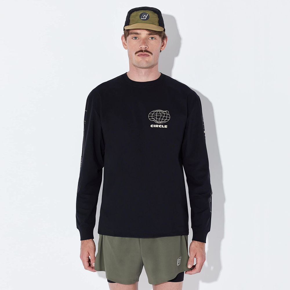 써클 에센셜 필굿 POP 긴팔 티셔츠 블랙 공용 | 데얼스 아웃도어 전문 플랫폼