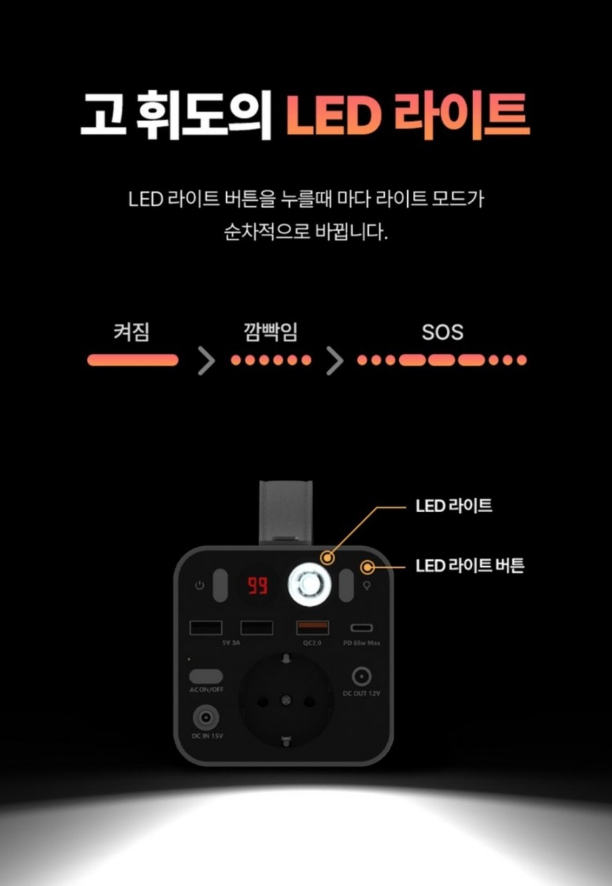 쿼터스 220V 대용량 보조 배터리 정현파 파워뱅크 휴대용 초고속충전 다중 입출력 스마트폰 노트북 캠핑 차박 낚시 + 전용어댑터 | 데얼스 아웃도어 전문 플랫폼