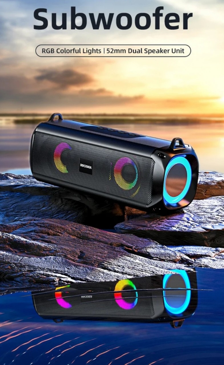 Rockmi RGB LED 스피커 팝니다. 무선 연결이 가능하고, 숄더 스트랩이 있어서 휴대하기 용이합니다. RGB LED가 장착되어 시각적인 효과도 뛰어납니다. 문의 없으시면 바로 안전결제해주시면 됩니다!Roc | 데얼스 아웃도어 전문 플랫폼