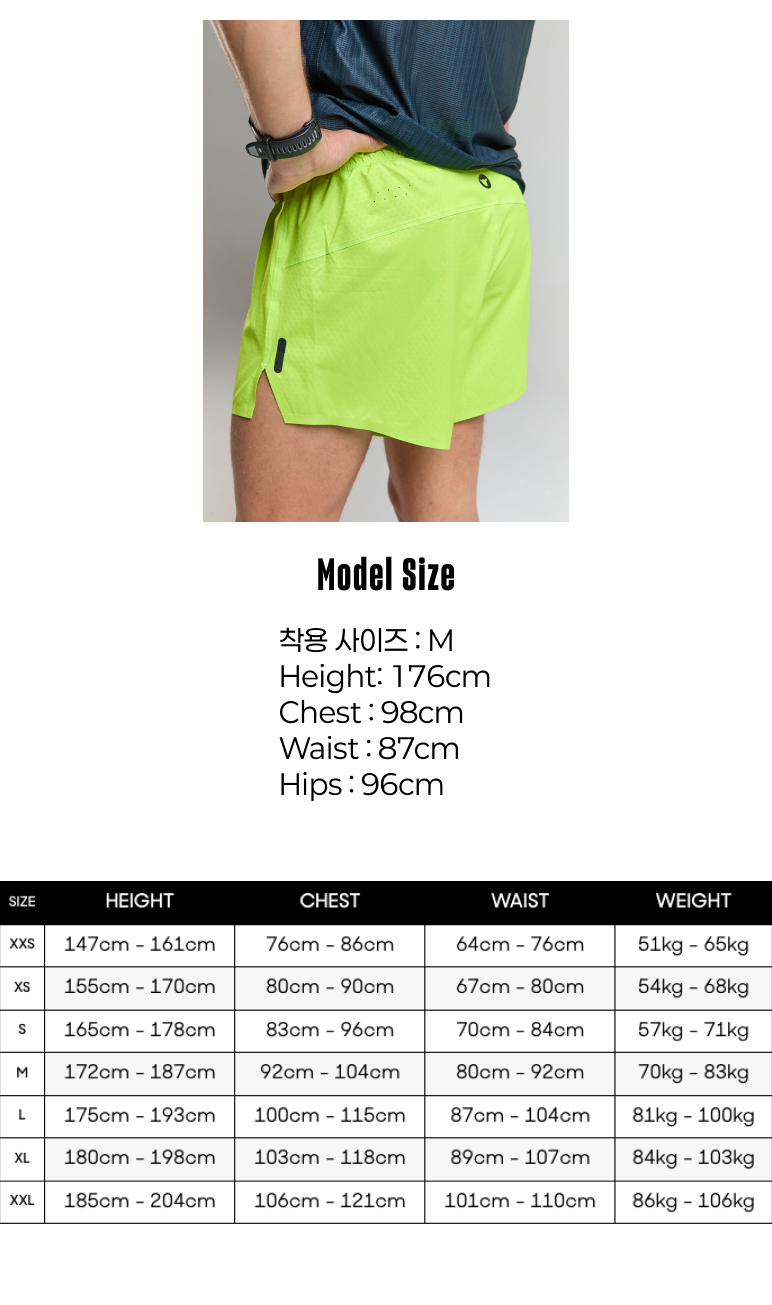 2-1 Men's Fly 3_ Shorts - Acid Lime - 그 외 정보.png