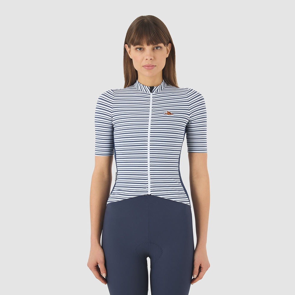 카페 드 사이클리스트 로미 클래식 반팔 져지 화이트 네이비 여성 | 데얼스 아웃도어 전문 플랫폼