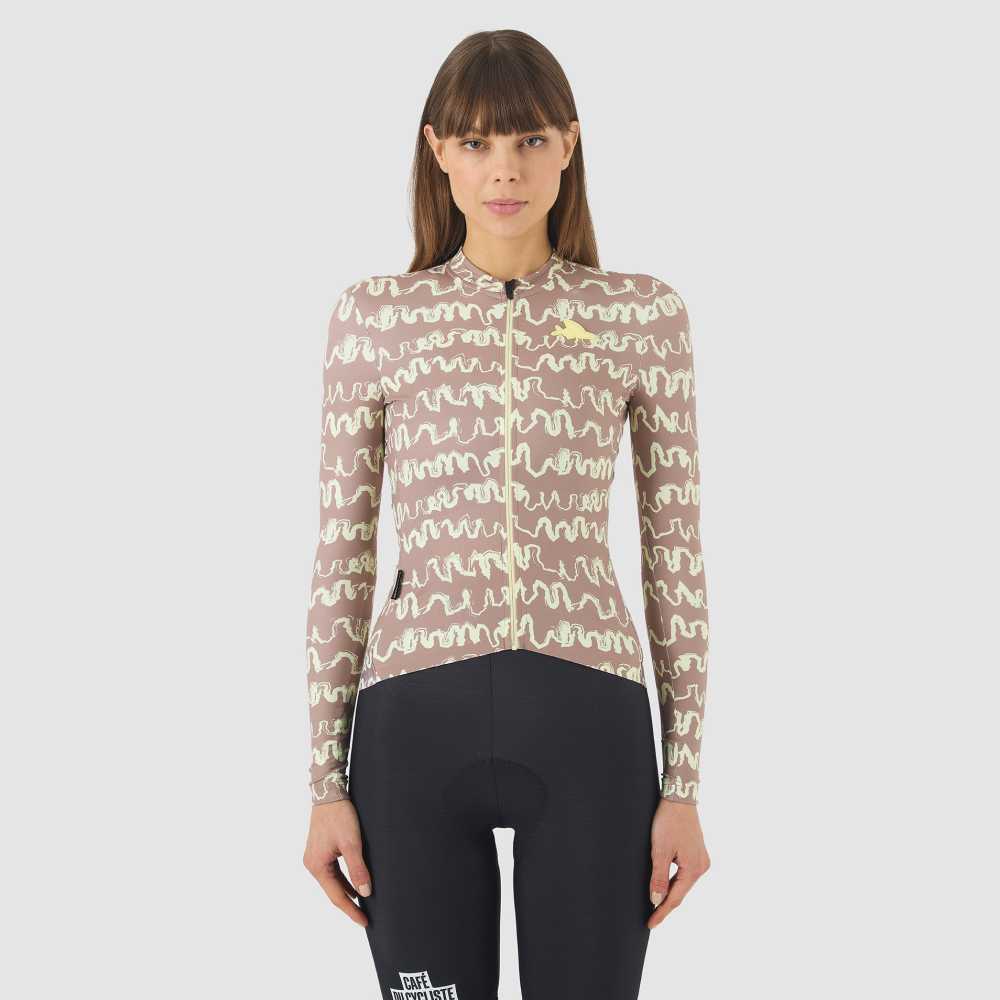 카페 드 사이클리스트 콘스탄스 레이스 긴팔 져지 오이스터 그레이 나폴리 옐로우 여성 | 데얼스 아웃도어 전문 플랫폼