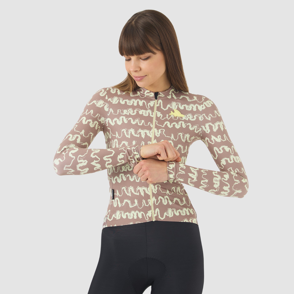 카페 드 사이클리스트 콘스탄스 레이스 긴팔 져지 오이스터 그레이 나폴리 옐로우 여성 | 데얼스 아웃도어 전문 플랫폼