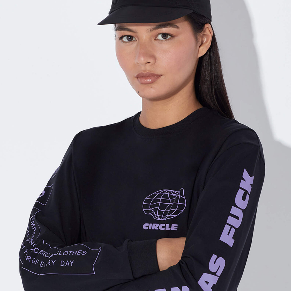 써클 에센셜 CAF 긴팔 티셔츠 2.0 오닉스 블랙 공용 | 데얼스 아웃도어 전문 플랫폼