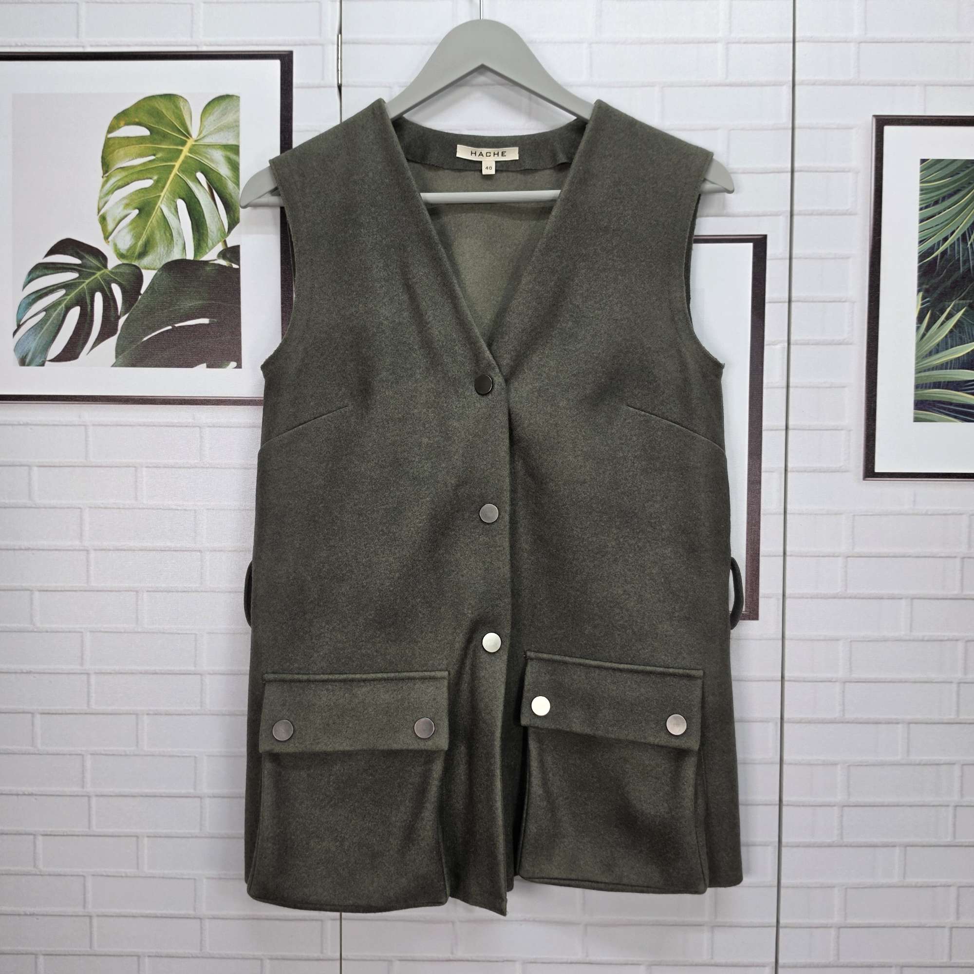 HACHE 하쉬 벨티드 포켓 울 조끼 베스트 40사이즈 | 데얼스 아웃도어 전문 플랫폼