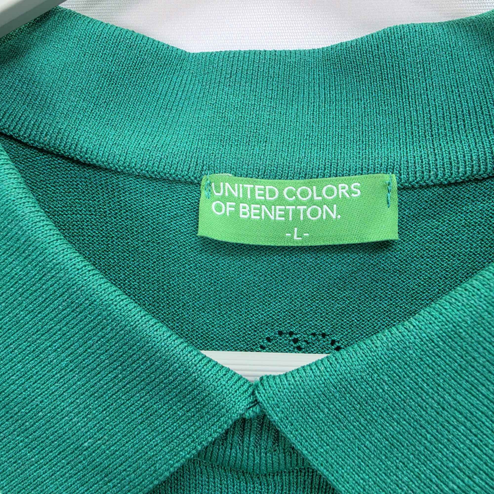 25SS 베네통 여성 반팔 칼라 니트 티셔츠 100(L)사이즈 새상품급 | 데얼스 아웃도어 전문 플랫폼